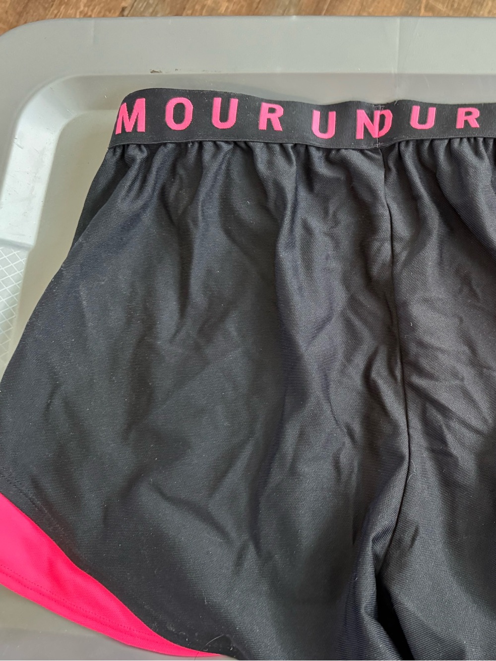 LG Women’s Black Athletic Shorts with Pink Trim